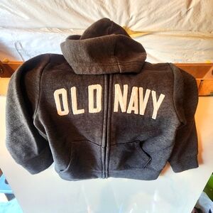 *nd Old Navy 2T gray hooded logo full zip sweatshirt